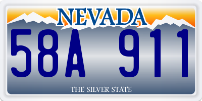 NV license plate 58A911