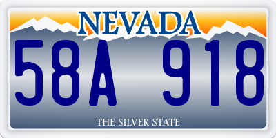 NV license plate 58A918