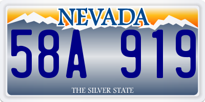 NV license plate 58A919