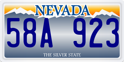 NV license plate 58A923