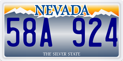 NV license plate 58A924