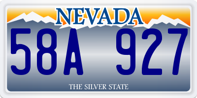 NV license plate 58A927