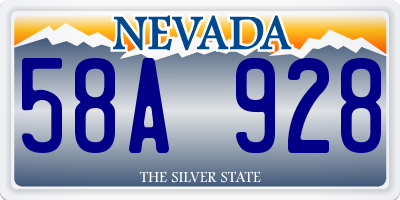 NV license plate 58A928