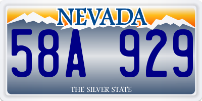 NV license plate 58A929