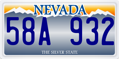 NV license plate 58A932