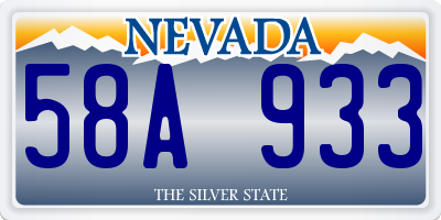 NV license plate 58A933