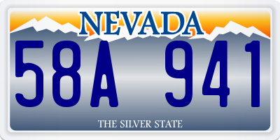 NV license plate 58A941