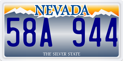 NV license plate 58A944