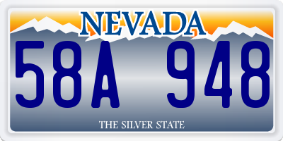 NV license plate 58A948