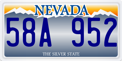 NV license plate 58A952