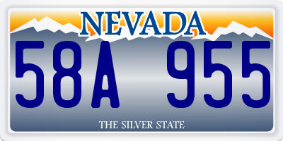 NV license plate 58A955