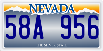 NV license plate 58A956