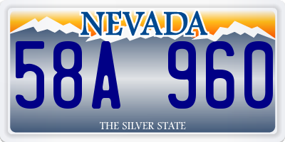 NV license plate 58A960