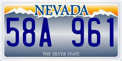 NV license plate 58A961