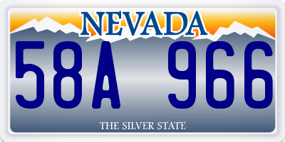 NV license plate 58A966