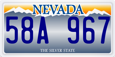 NV license plate 58A967