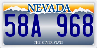 NV license plate 58A968