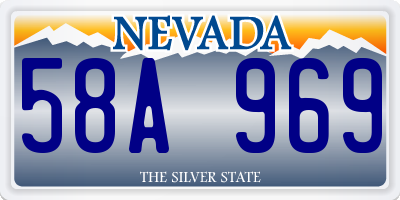 NV license plate 58A969