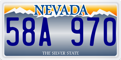 NV license plate 58A970