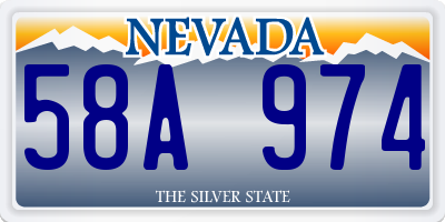 NV license plate 58A974