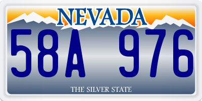 NV license plate 58A976