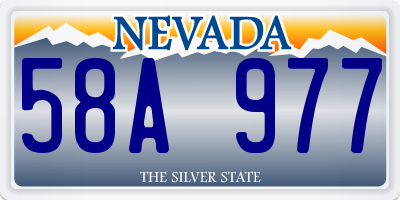 NV license plate 58A977