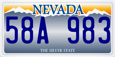 NV license plate 58A983