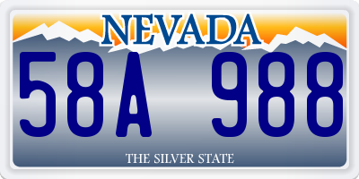 NV license plate 58A988