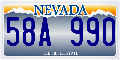 NV license plate 58A990