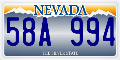 NV license plate 58A994