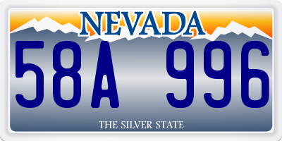 NV license plate 58A996