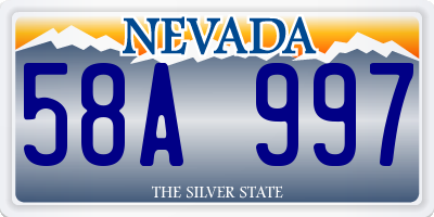 NV license plate 58A997