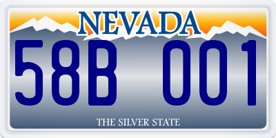 NV license plate 58B001