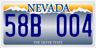 NV license plate 58B004