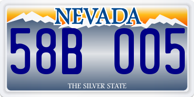 NV license plate 58B005