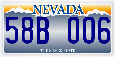 NV license plate 58B006