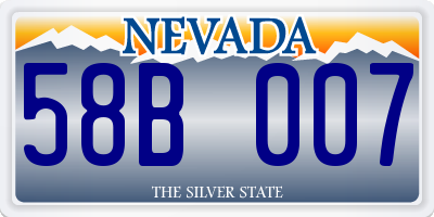 NV license plate 58B007