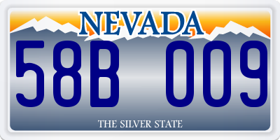 NV license plate 58B009