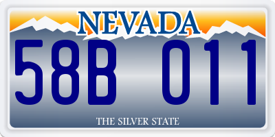 NV license plate 58B011