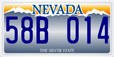 NV license plate 58B014