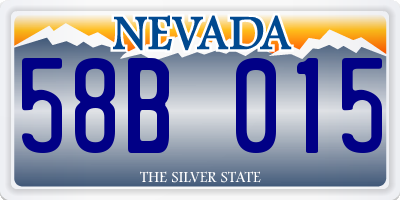 NV license plate 58B015