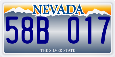 NV license plate 58B017