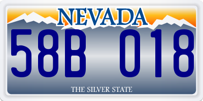 NV license plate 58B018