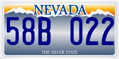 NV license plate 58B022