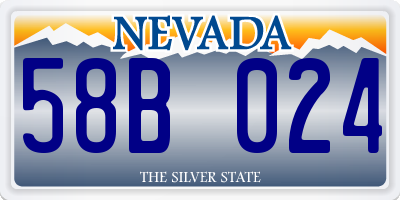 NV license plate 58B024