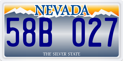 NV license plate 58B027