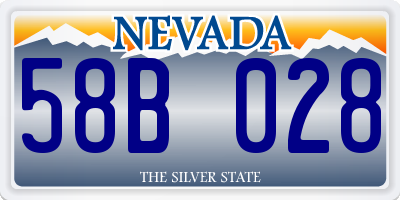 NV license plate 58B028