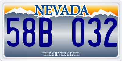 NV license plate 58B032