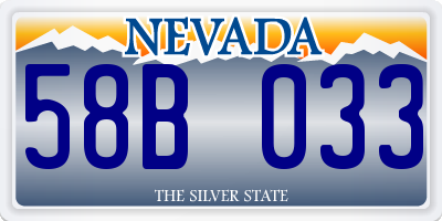 NV license plate 58B033