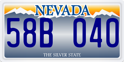 NV license plate 58B040